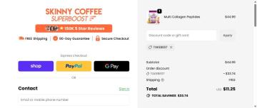 Skinny Coffee SuperBoost: Up To 75% OFF Sitewide + Free Shipping & Gift